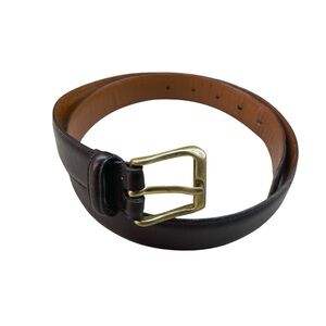 Coach Women’s Belt Cowhide Leather Solid Brass Gold Tone Buckle Brown Size 34